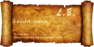 Leicht Bence névjegykártya
